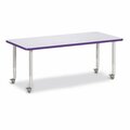 Jonti-Craft Berries Rectangle Activity Table, 30 in. x 72 in., Mobile, Freckled Gray/Purple/Gray 6413JCM004